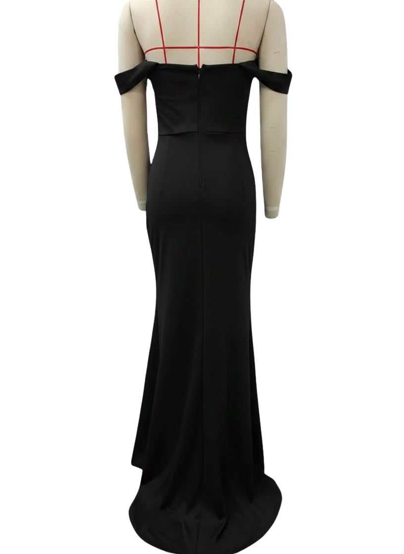 Laia elegant off-the-shoulder maxi dress with a slit