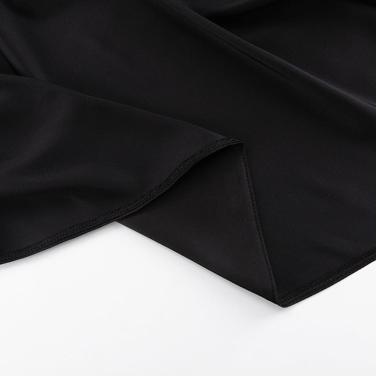 Satin maxi dress with back tie for waist fitting - Odel