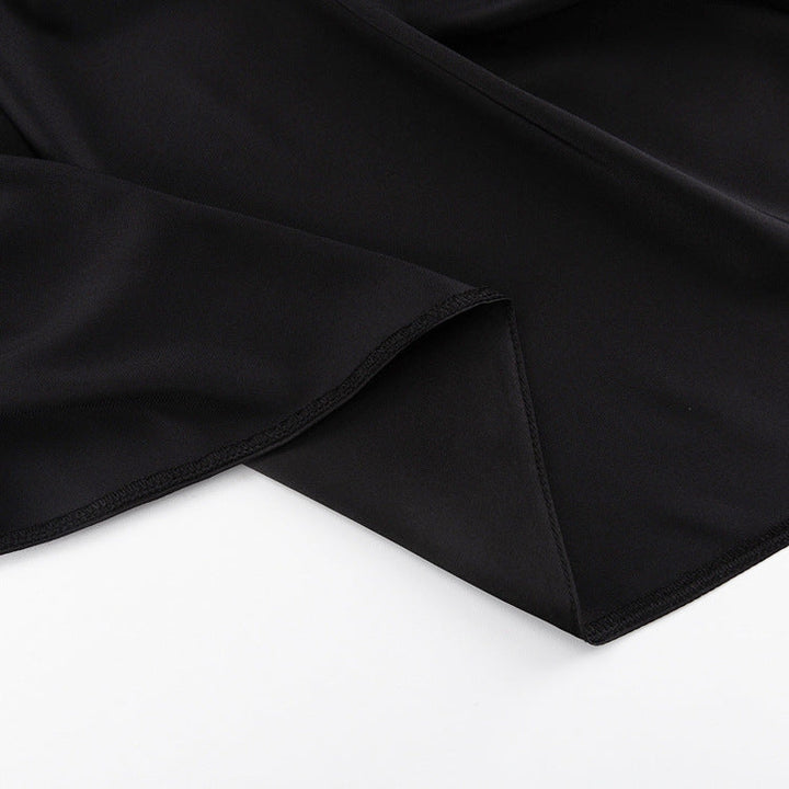 Satin maxi dress with back tie for waist fitting - Odel