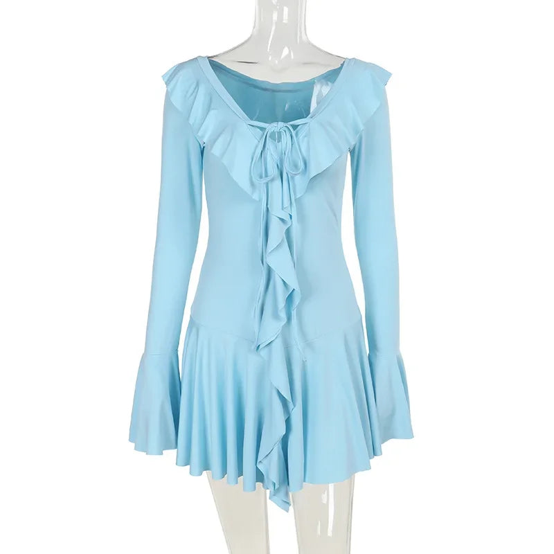Mini Dress with Ruffle and Bell Sleeves - Philly