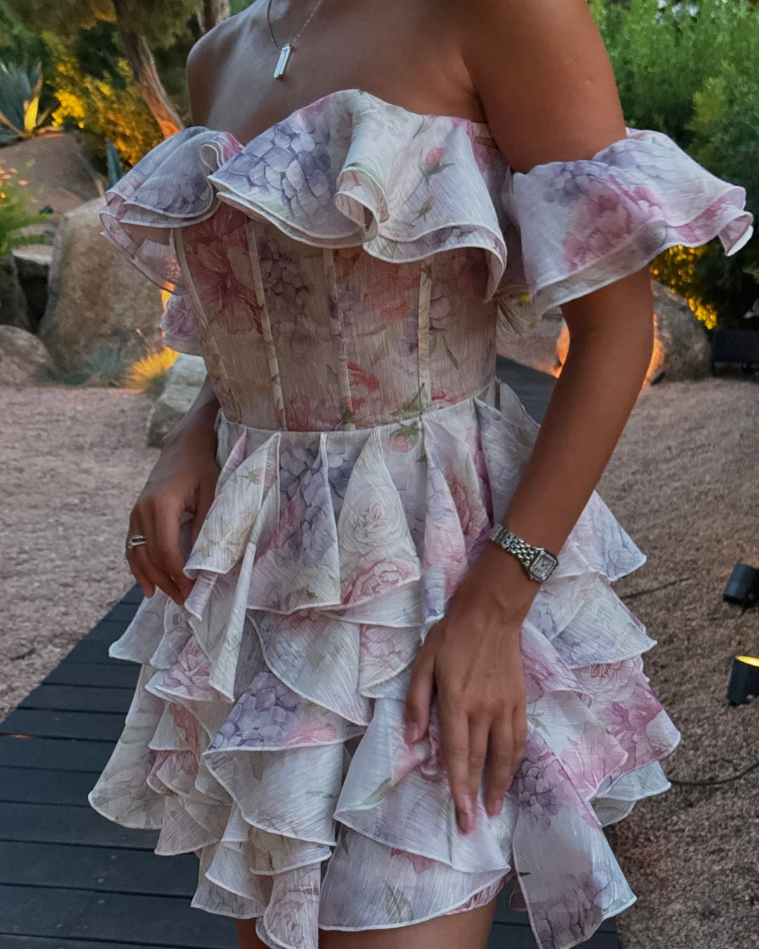 Floral Off-Shoulder Ruffled Mini Dress - Lisa