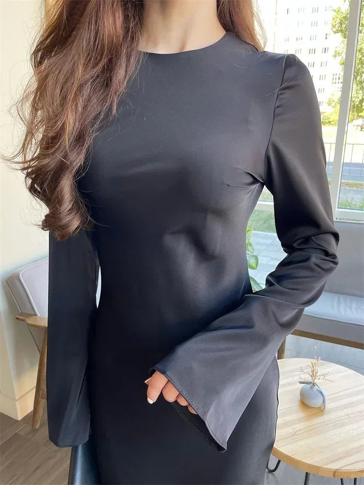 Satin maxi dress - Dekel