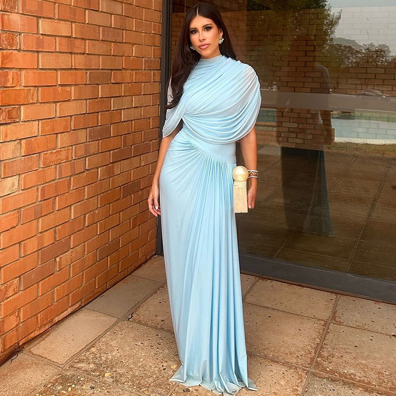 Luxurious Maxi Dress with Pleated Design - Amanda