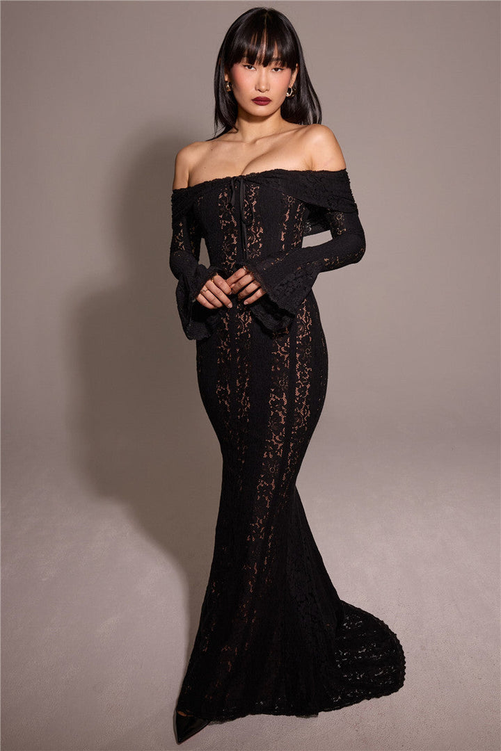 Off-shoulder lace maxi dress - Jane
