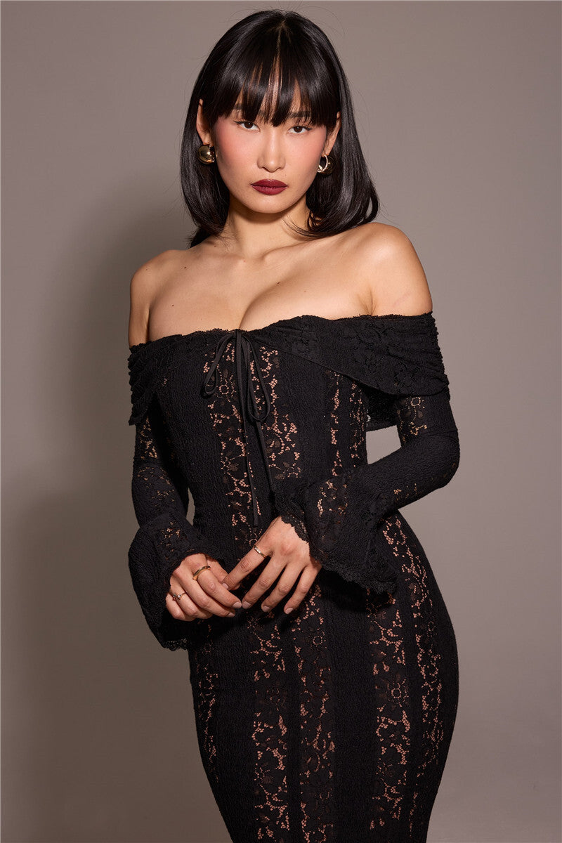 Off-shoulder lace maxi dress - Jane
