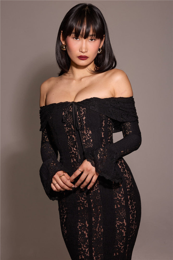 Off-shoulder lace maxi dress - Jane