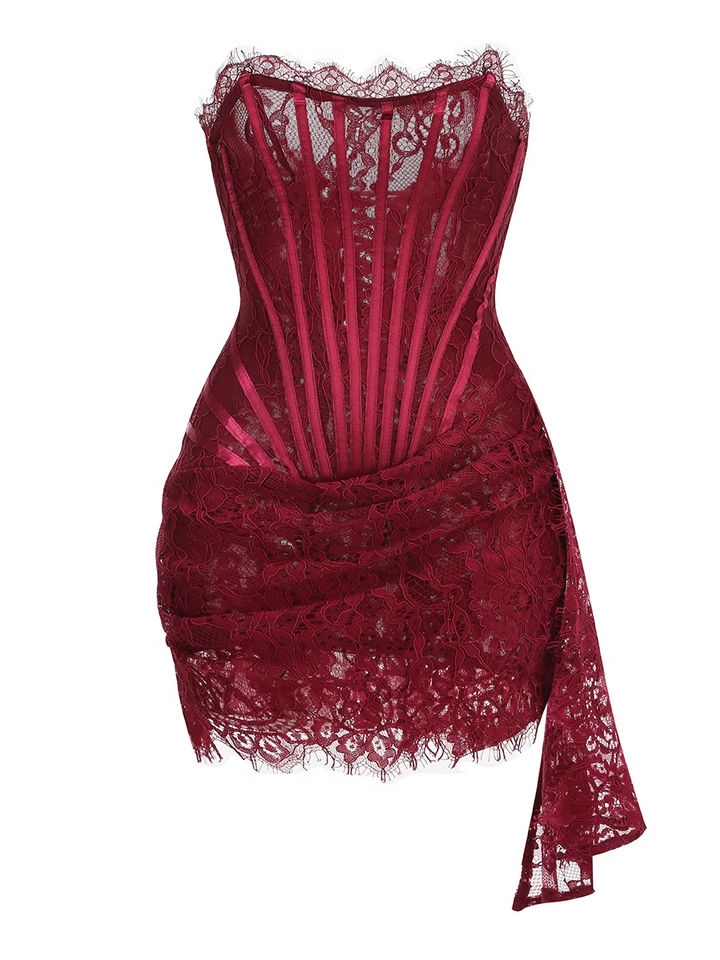 Strapless Lace Mini Dress - Orina