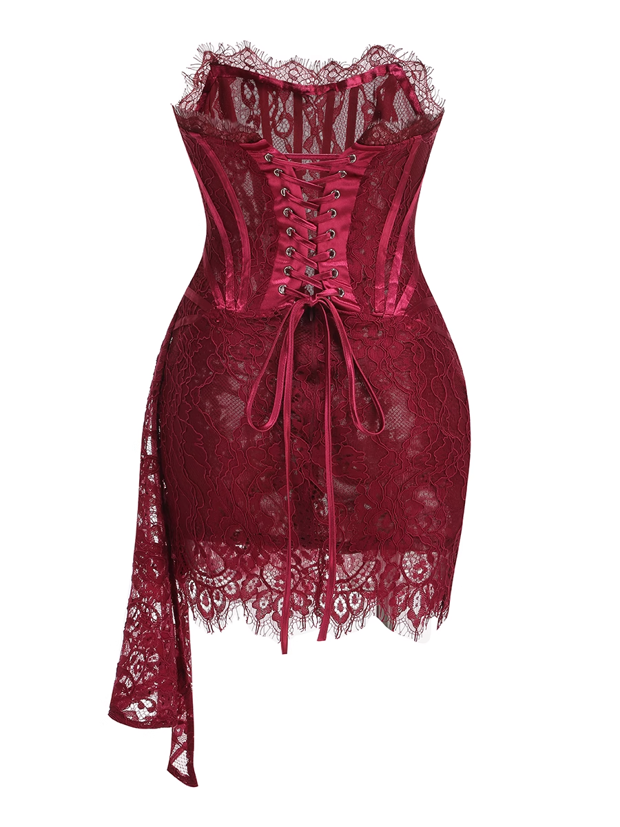Strapless Lace Mini Dress - Orina