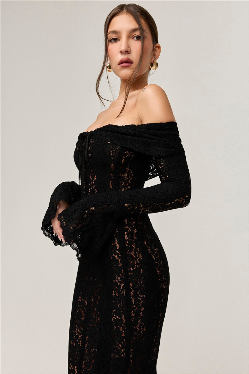 Off-shoulder lace maxi dress - Jane