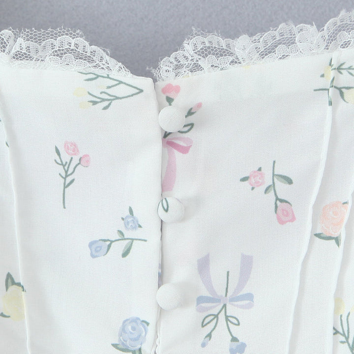 A-line mini dress with button decoration and chest tie - Marom