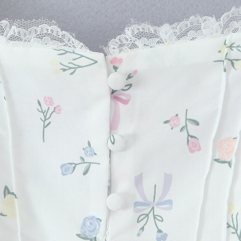 A-line mini dress with button decoration and chest tie - Marom