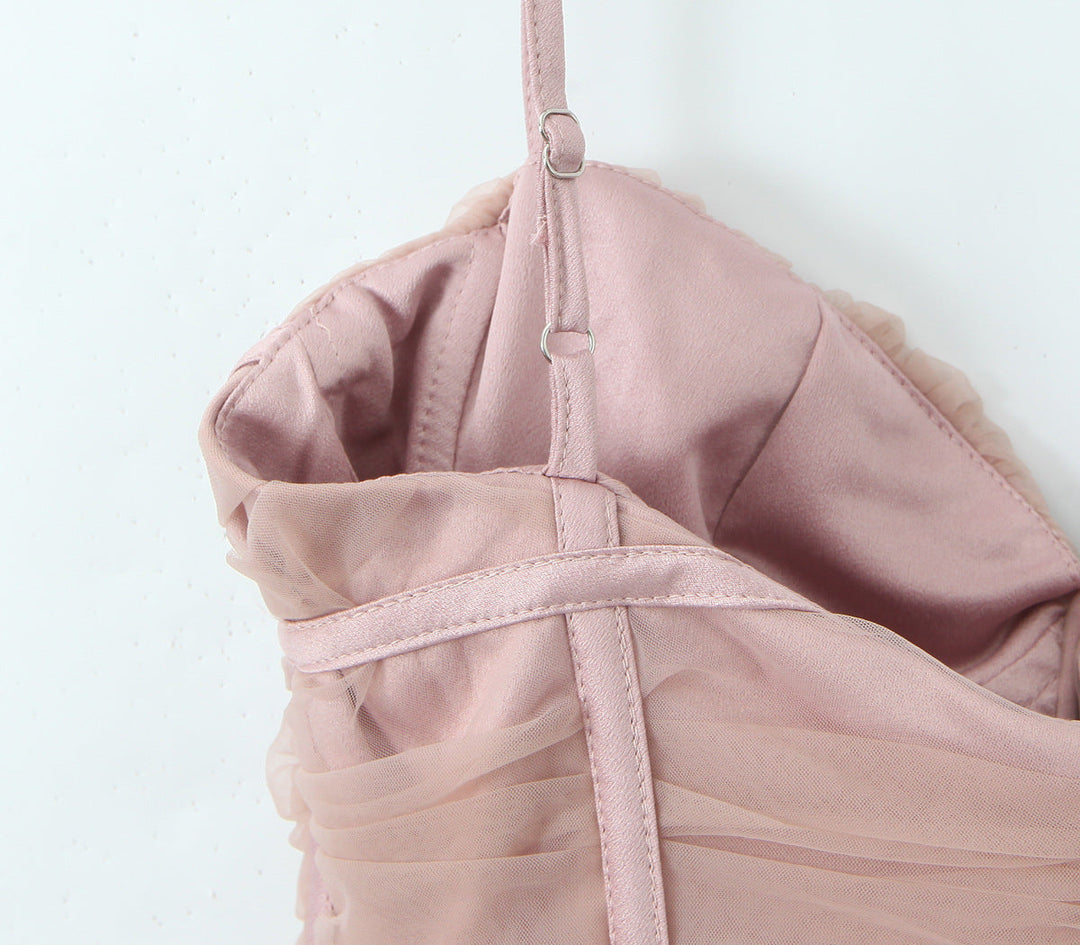 Ballerina mini dress with tulle design in A-line cut - Alicia