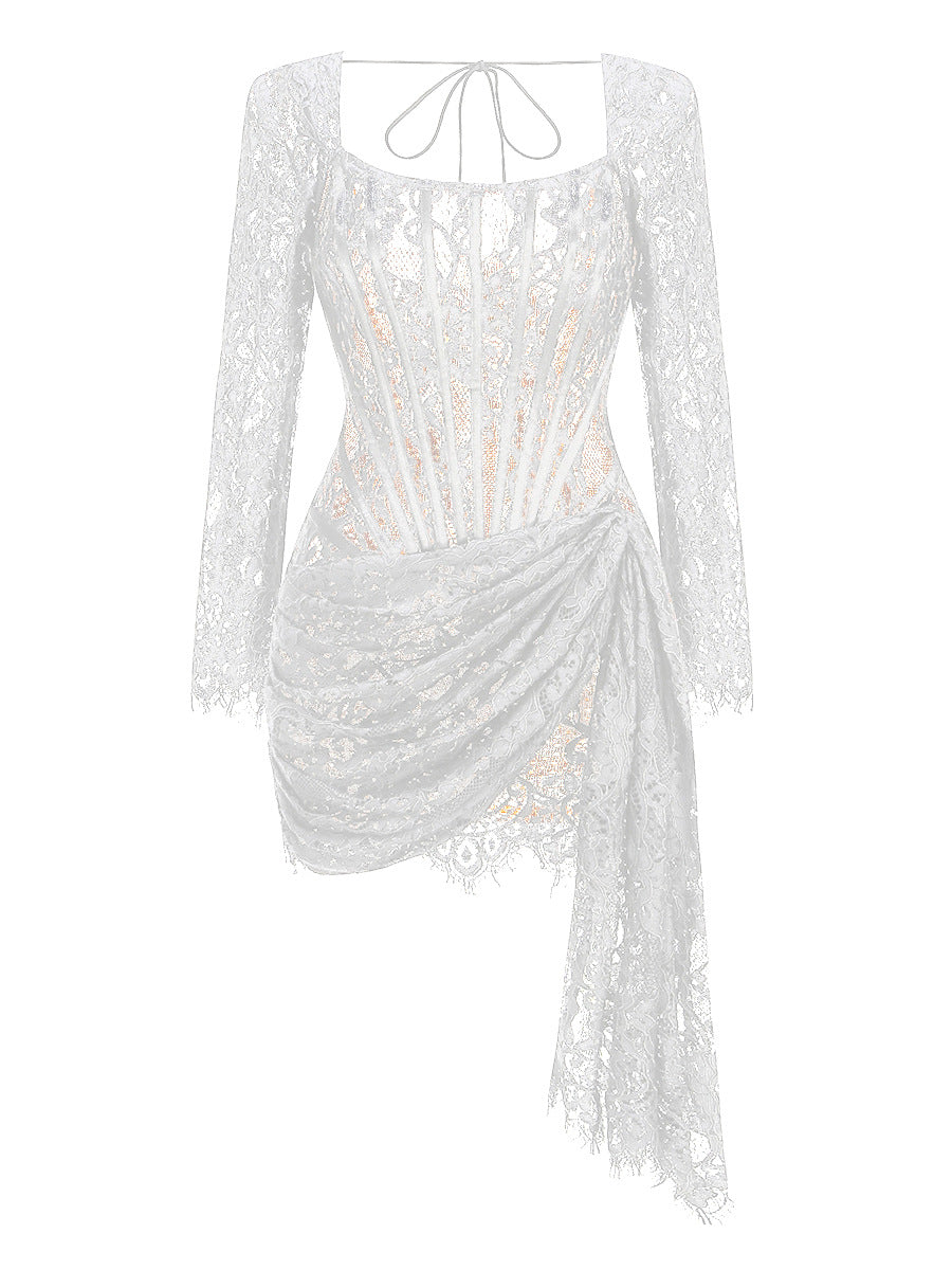 Strapless Lace Mini Dress - Orina