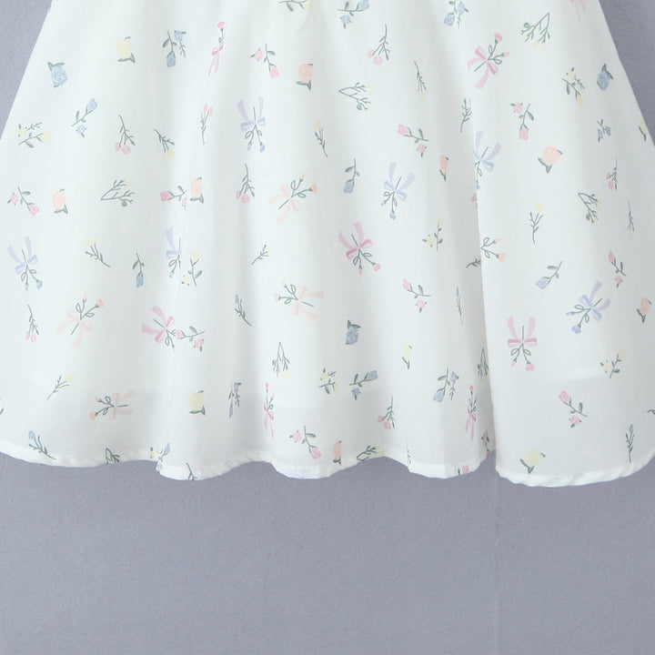A-line mini dress with button decoration and chest tie - Marom