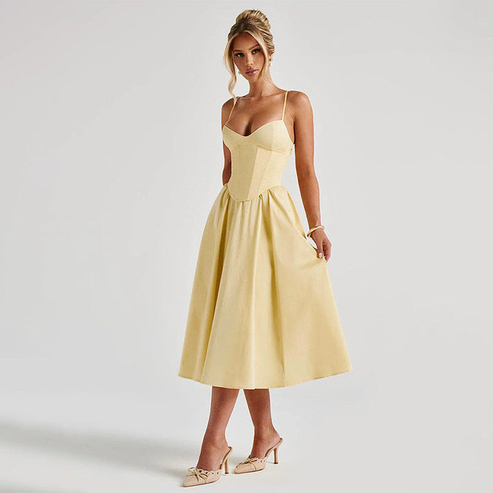 Midi Dress with A-Line and Classic Design - Nataly