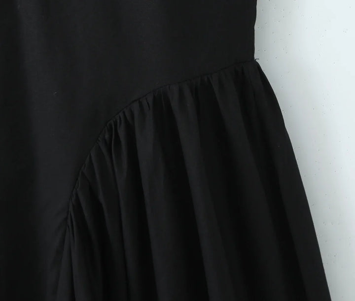 Midi A-line Dress with Neck Tie and Open Back - Makenna
