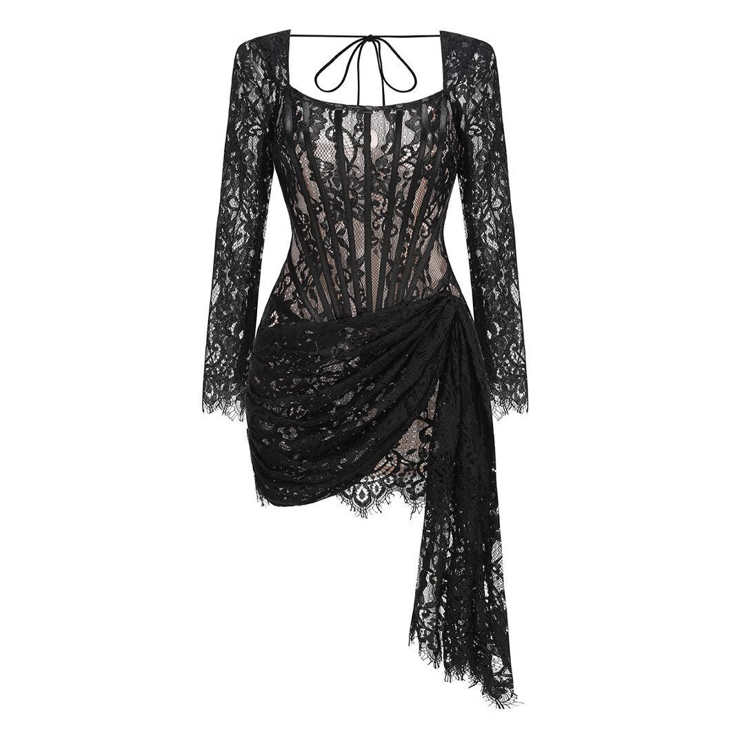 Strapless Lace Mini Dress - Orina