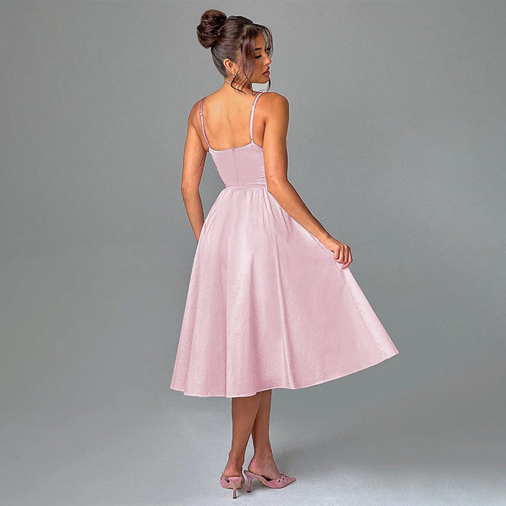 Midi Dress with A-Line and Classic Design - Nataly
