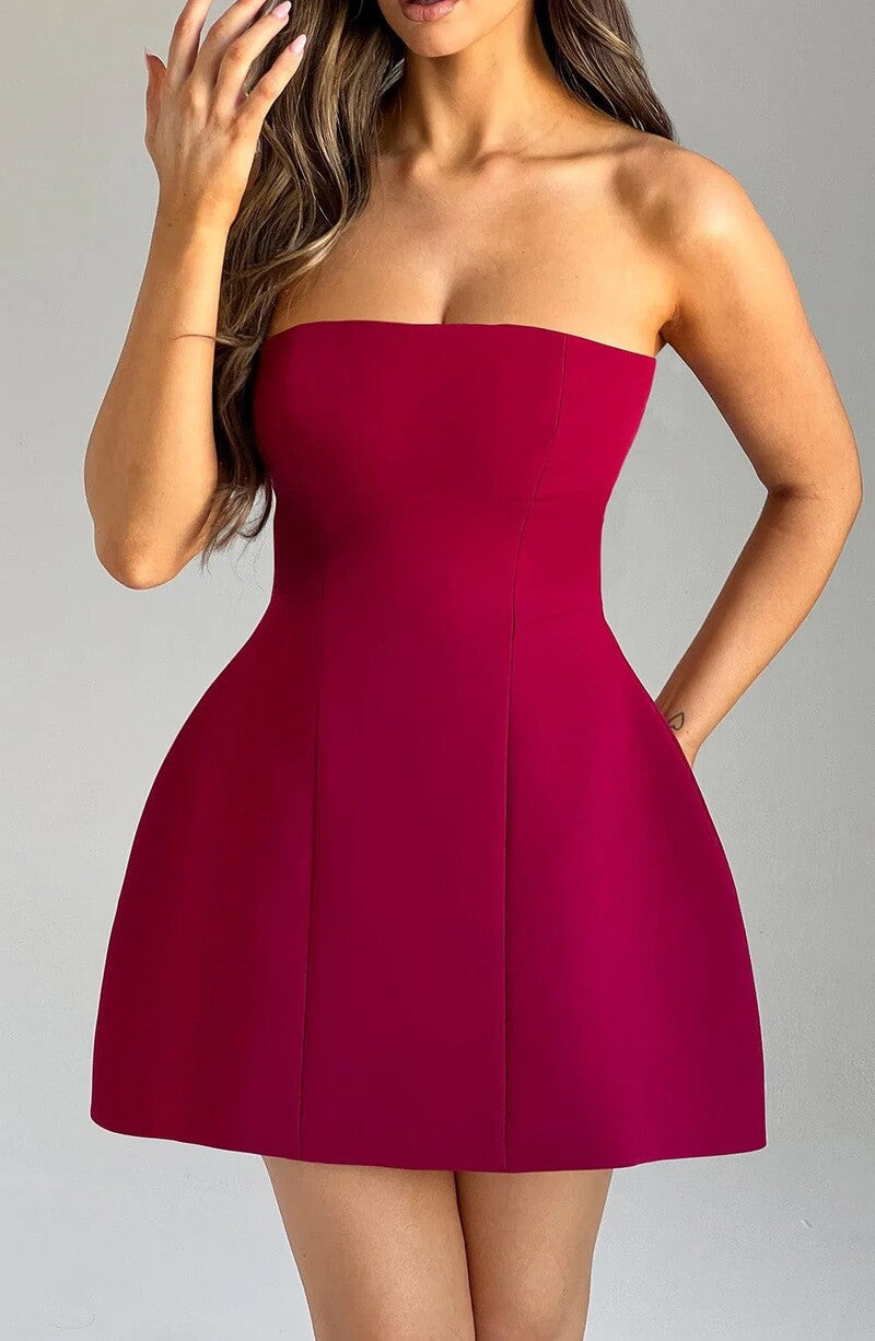 A-Line Strapless Mini Dress - Lola
