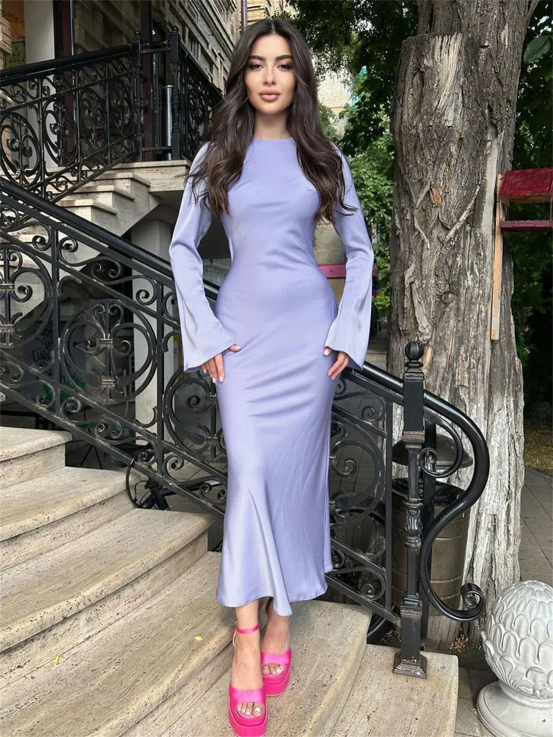 Satin maxi dress - Dekel
