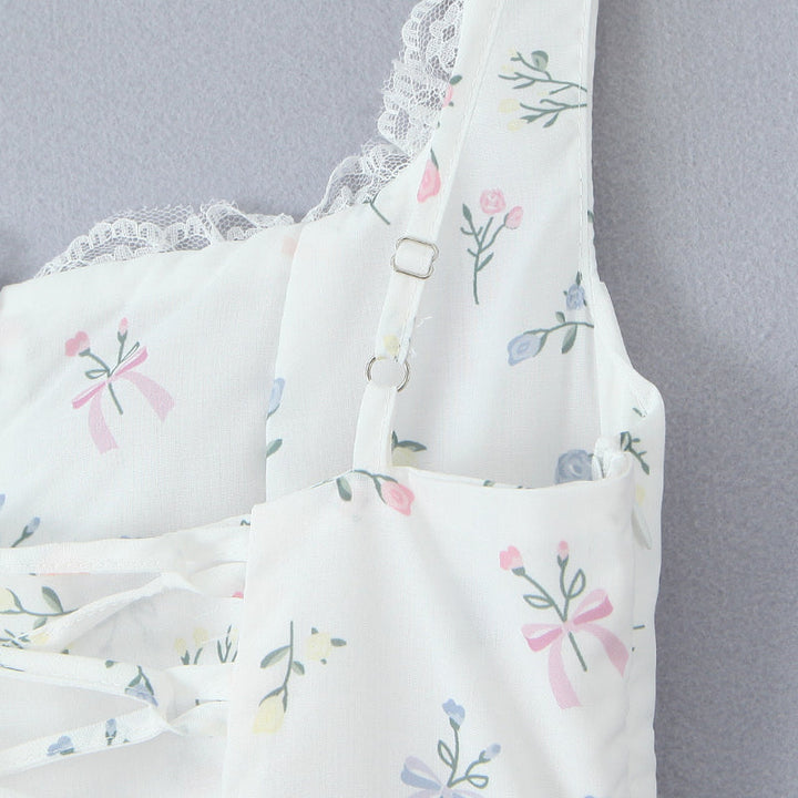 A-line mini dress with button decoration and chest tie - Marom