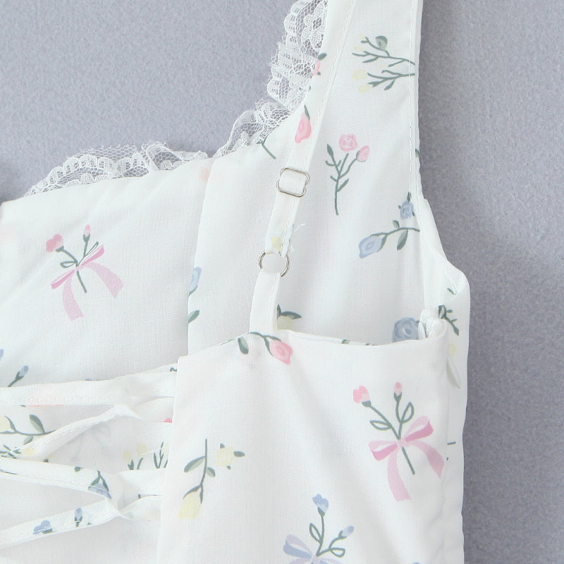 A-line mini dress with button decoration and chest tie - Marom