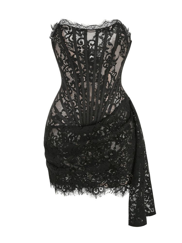 Strapless Lace Mini Dress - Orina
