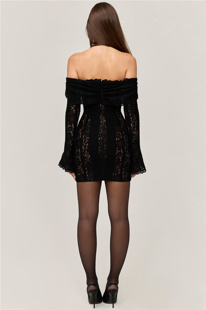 Off-Shoulder Lace Mini Dress - Maria