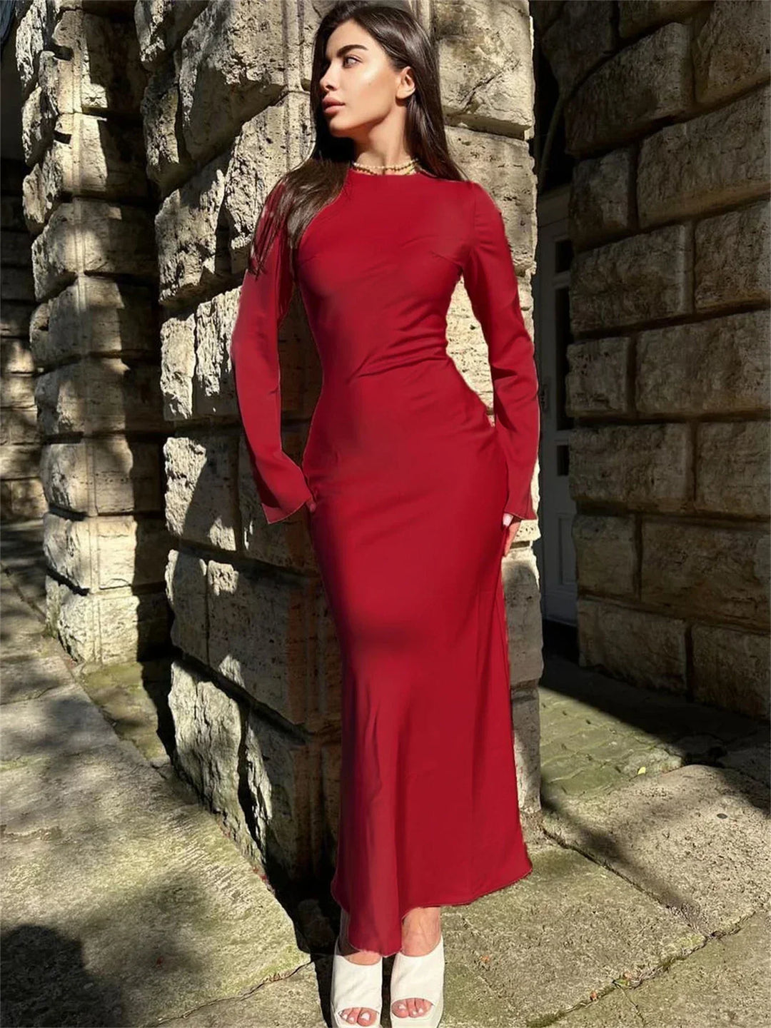 Satin maxi dress - Dekel