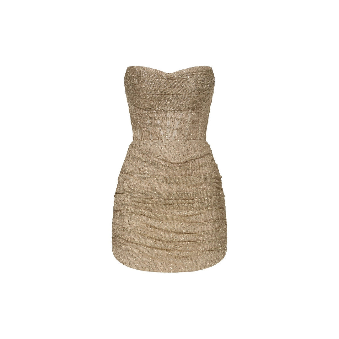 Strapless Mini Dress with Sequin Design - XENIA