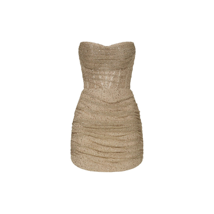 Strapless Mini Dress with Sequin Design - XENIA