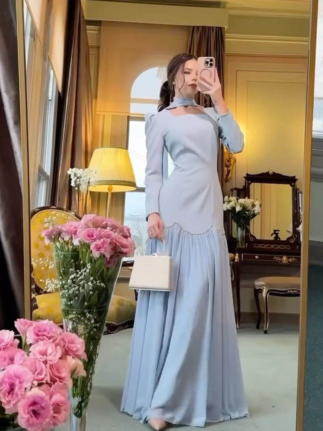 Malchia chiffon-design maxi dress