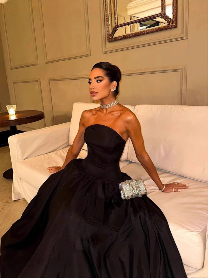 Joya A-line satin maxi dress