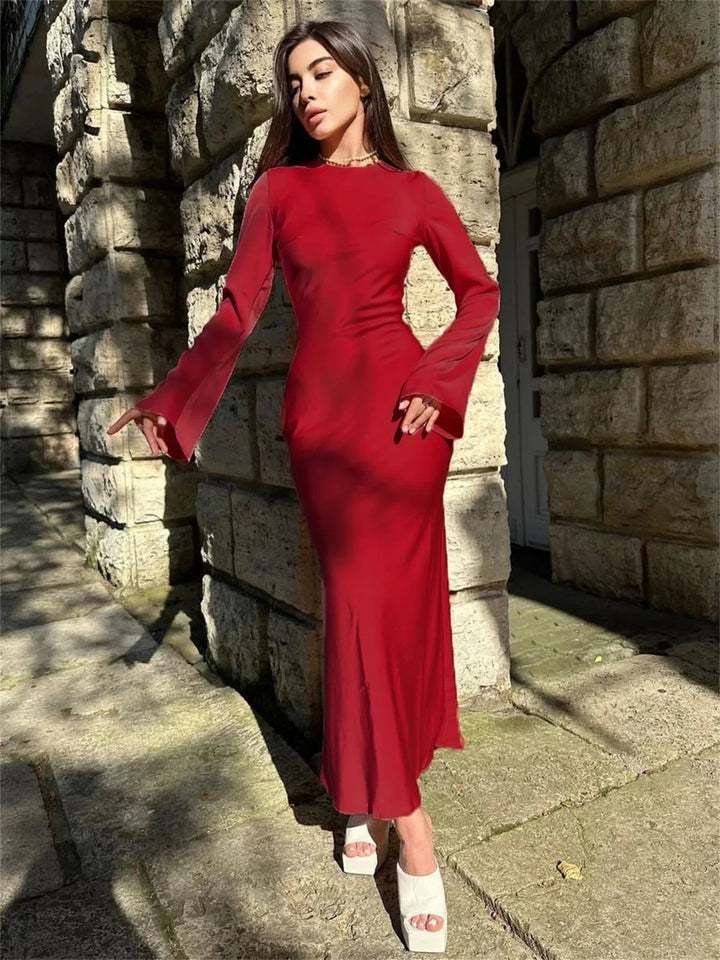 Satin maxi dress - Dekel
