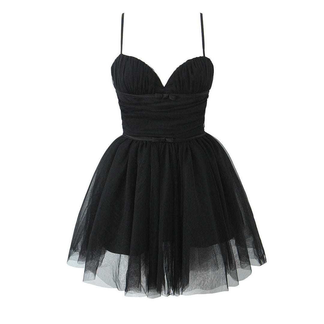 Ballerina mini dress with tulle design in A-line cut - Alicia