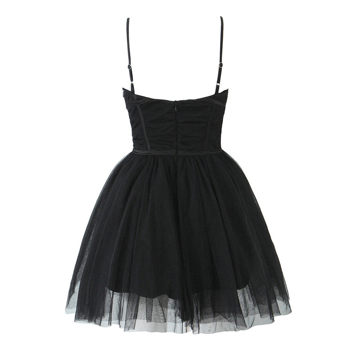 Ballerina mini dress with tulle design in A-line cut - Alicia