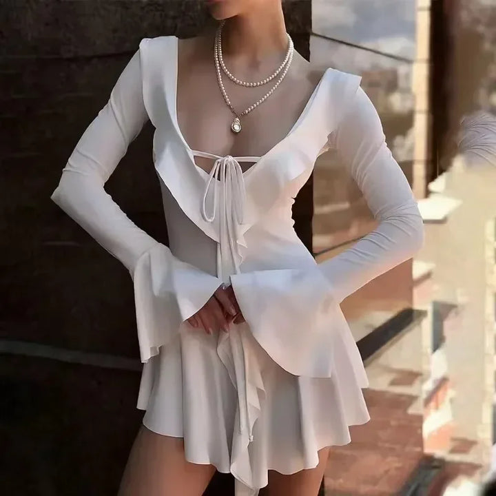 Mini Dress with Ruffle and Bell Sleeves - Philly
