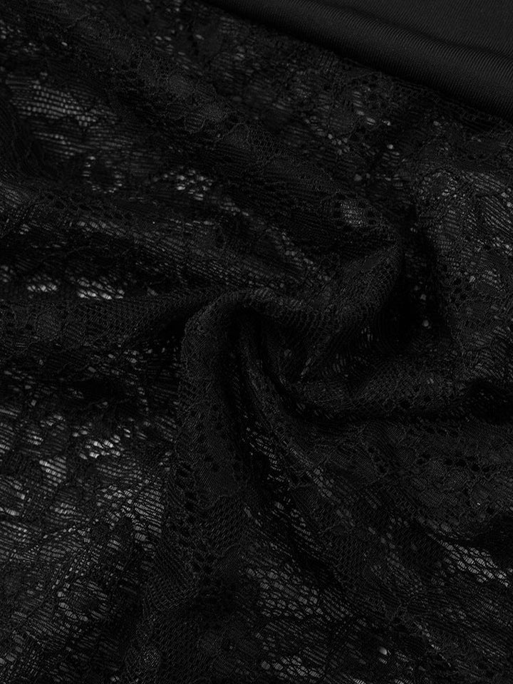 Elegant Maxi Dress with Lace and Tie Straps - Indigo
