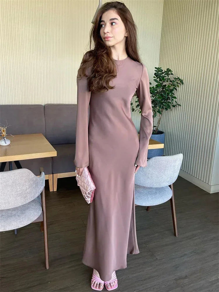 Satin maxi dress - Dekel