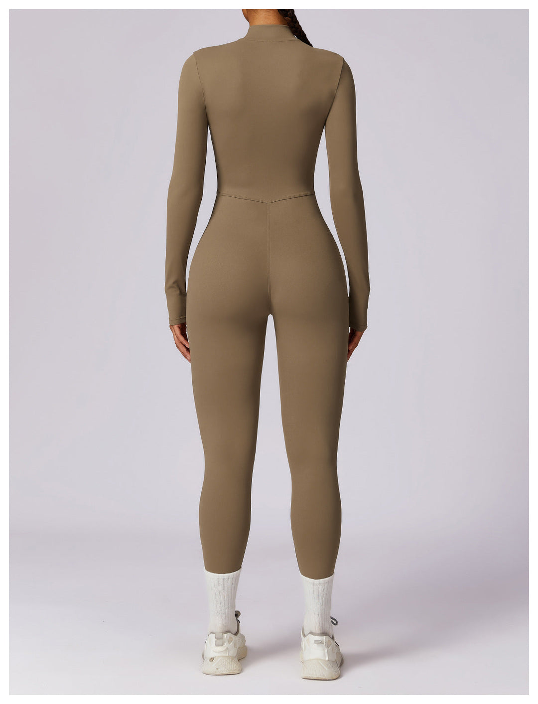 Short/long sporty fitted jumpsuit with shaping fabric and zipper closure - Andi