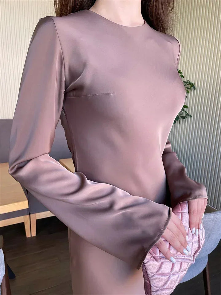 Satin maxi dress - Dekel