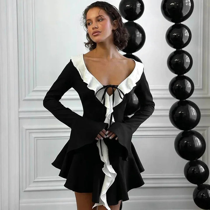 Mini Dress with Ruffle and Bell Sleeves - Philly