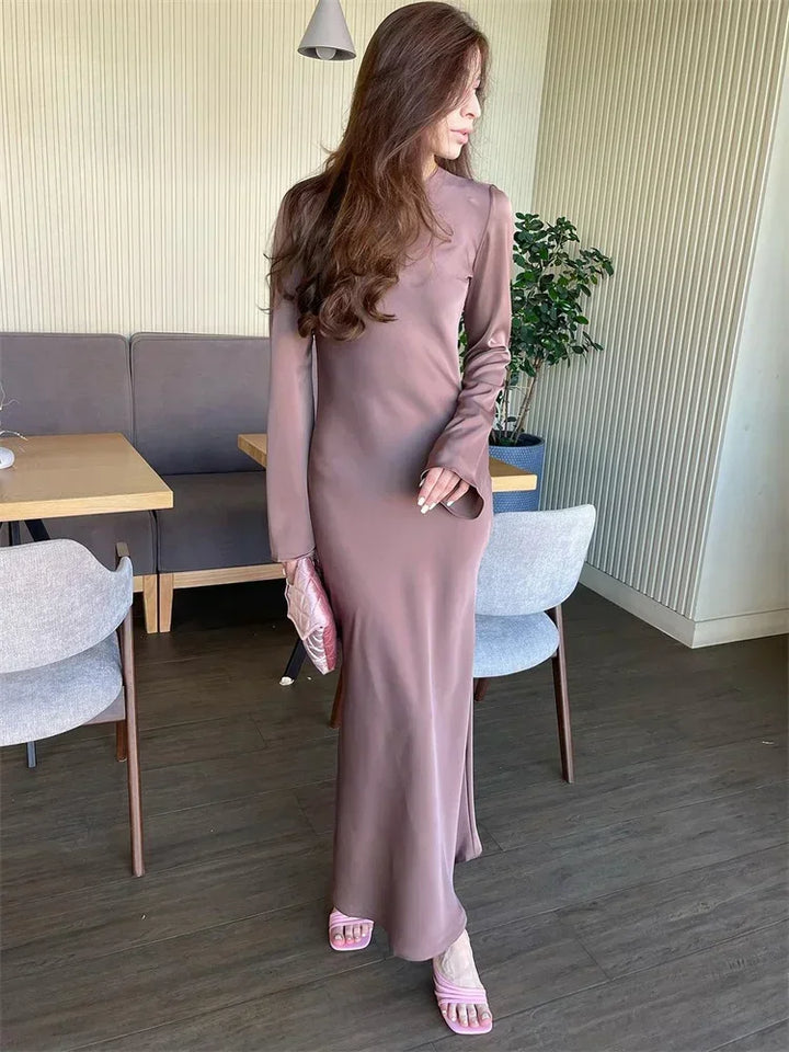 Satin maxi dress - Dekel