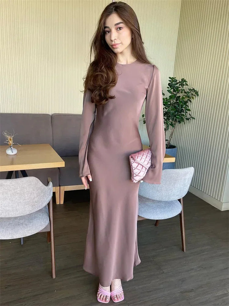 Satin maxi dress - Dekel