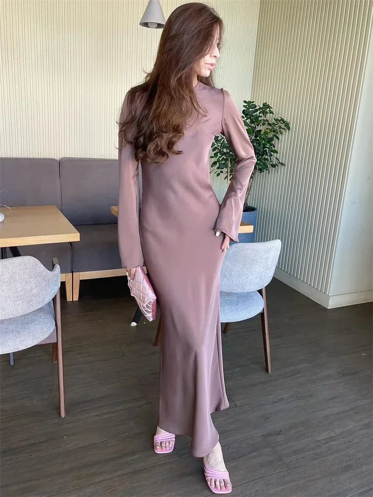 Satin maxi dress - Dekel