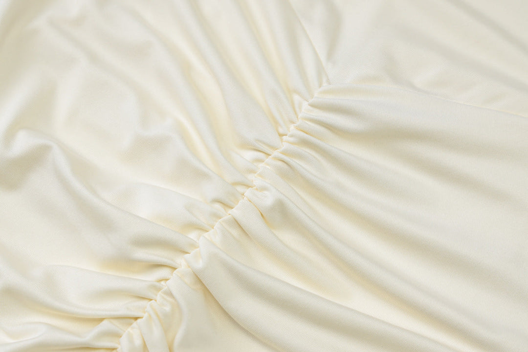 Chiffon Maxi Dress with Gathered Off-the-Shoulder Design - Delilah