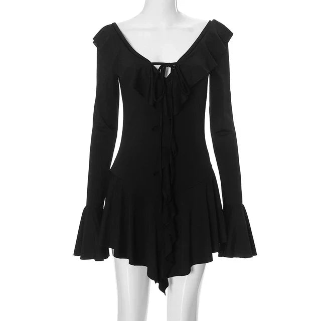 Mini Dress with Ruffle and Bell Sleeves - Philly