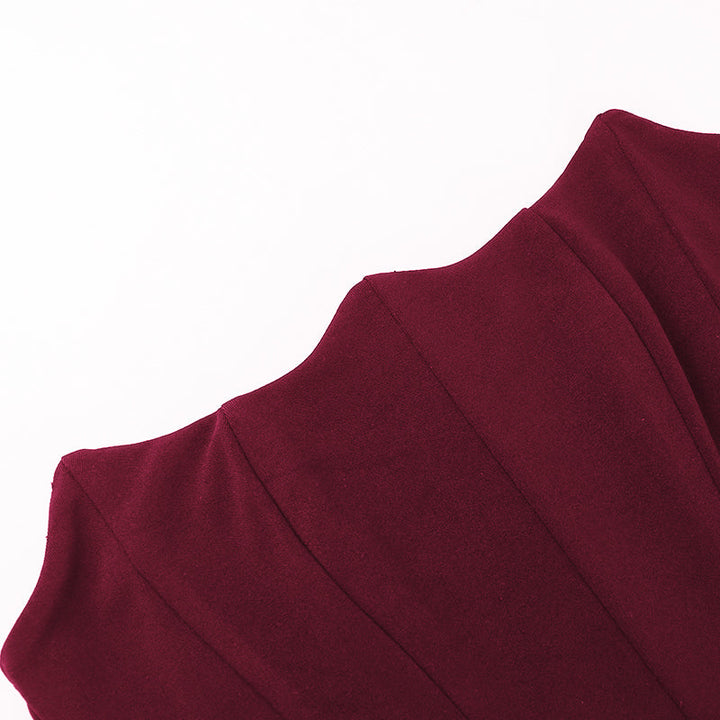 Strapless Satin Maxi Dress with Fitted Corset - Noya