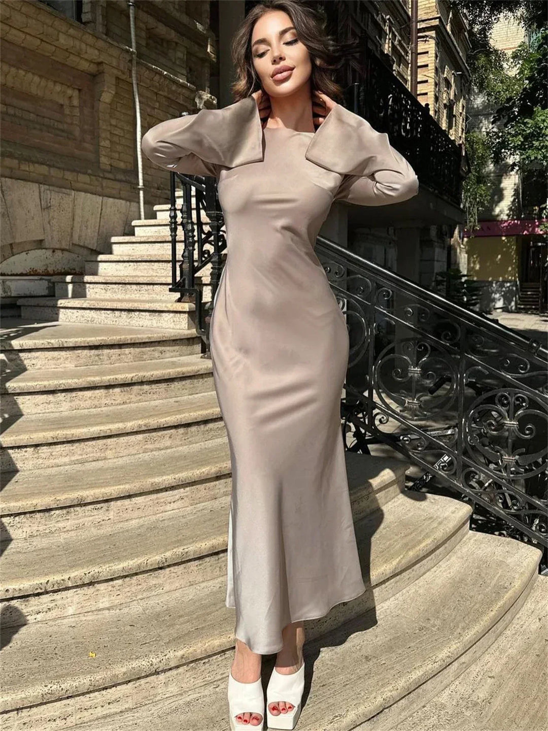 Satin maxi dress - Dekel