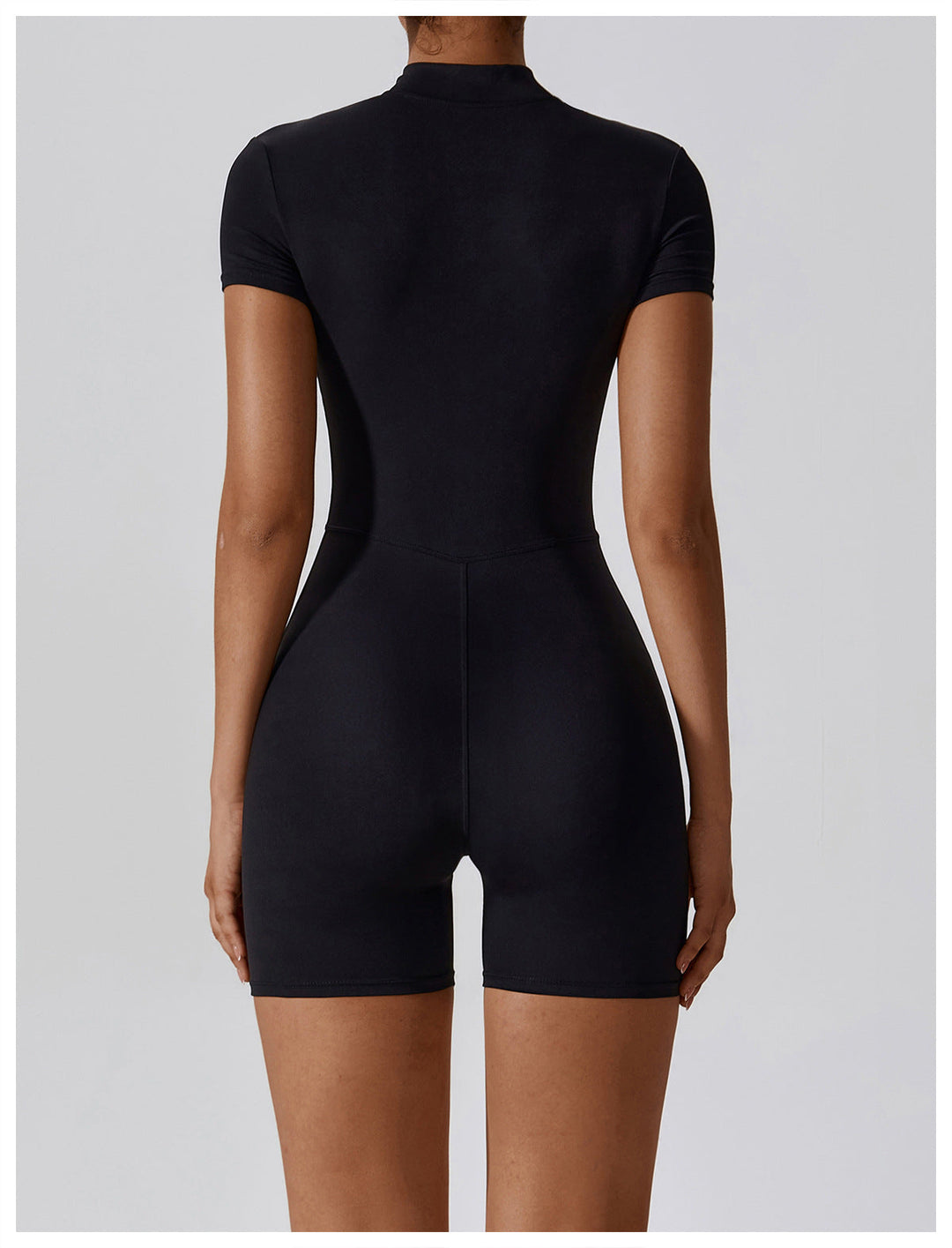 Short/long sporty fitted jumpsuit with shaping fabric and zipper closure - Andi
